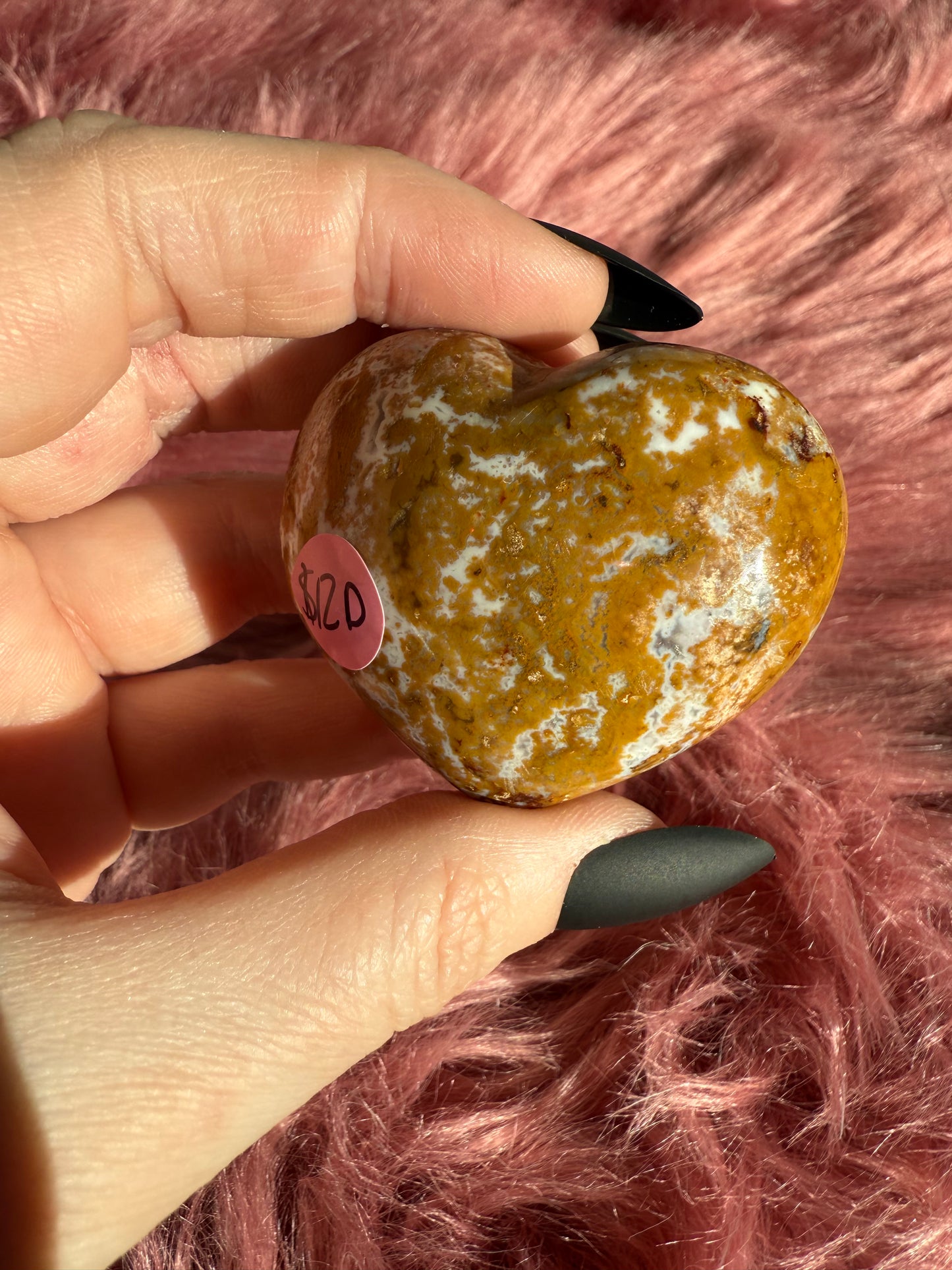 Stunning Sea (Ocean) Jasper Medium Size Heart Carving