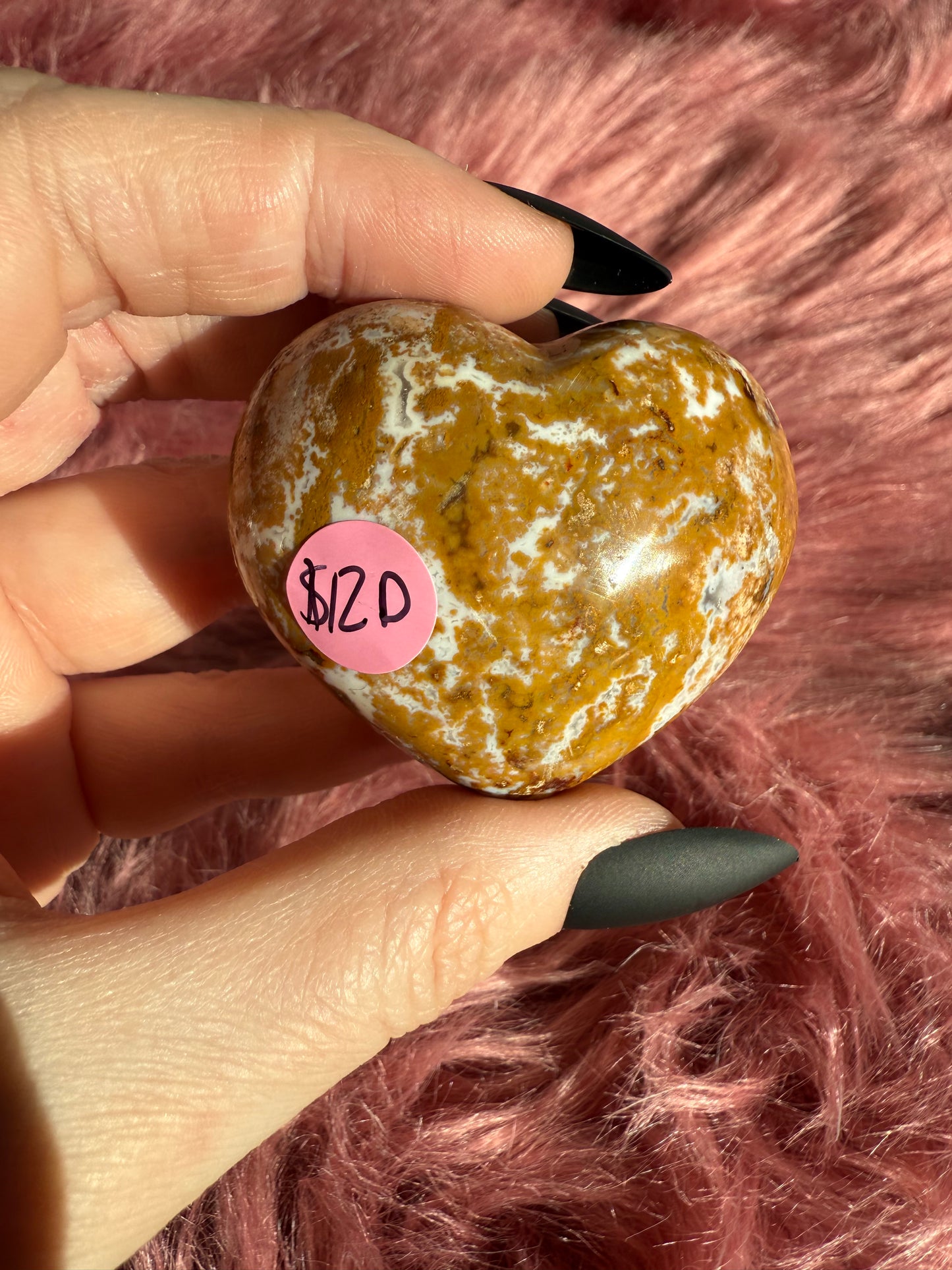 Stunning Sea (Ocean) Jasper Medium Size Heart Carving