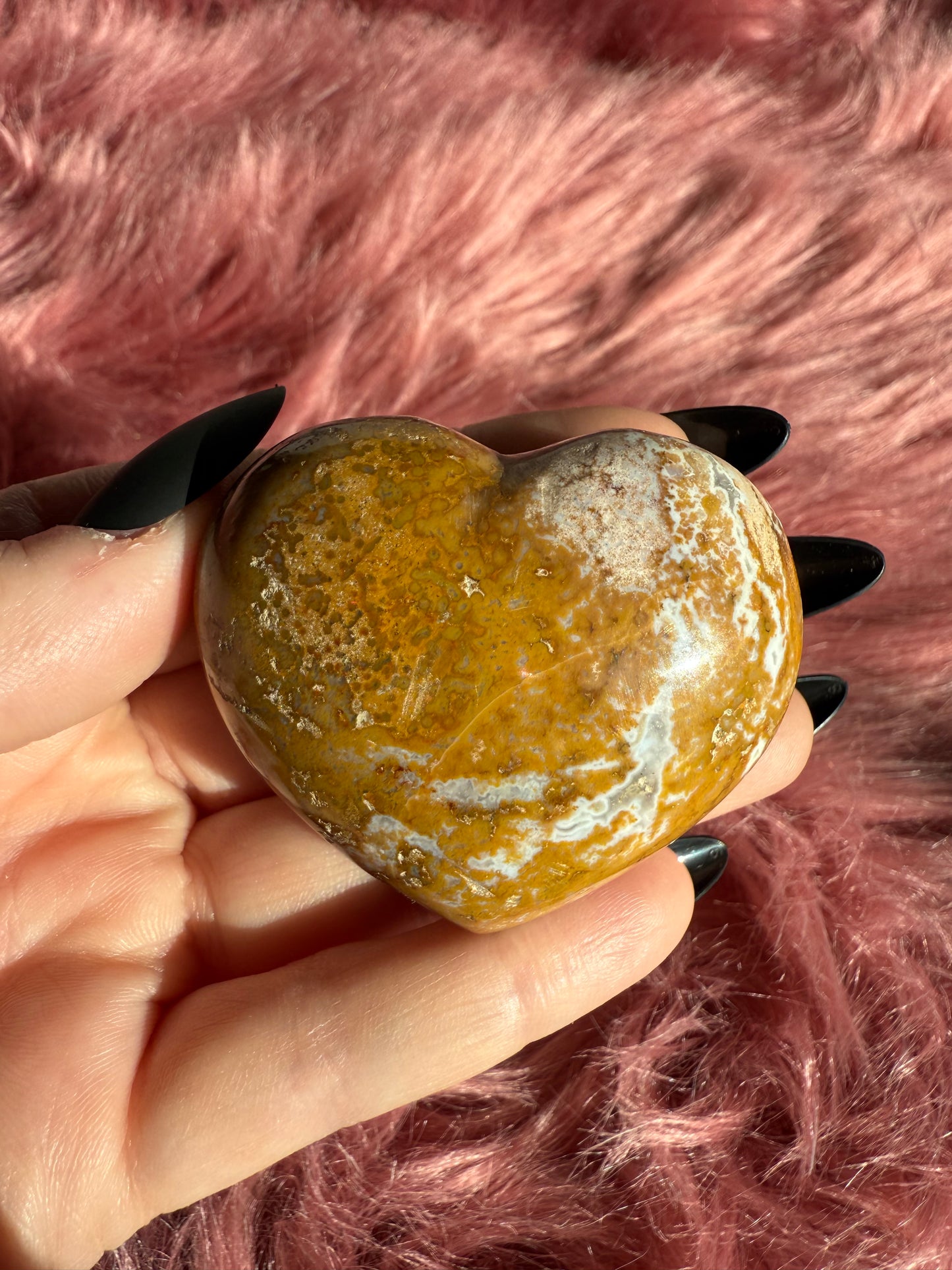Stunning Sea (Ocean) Jasper Medium Size Heart Carving