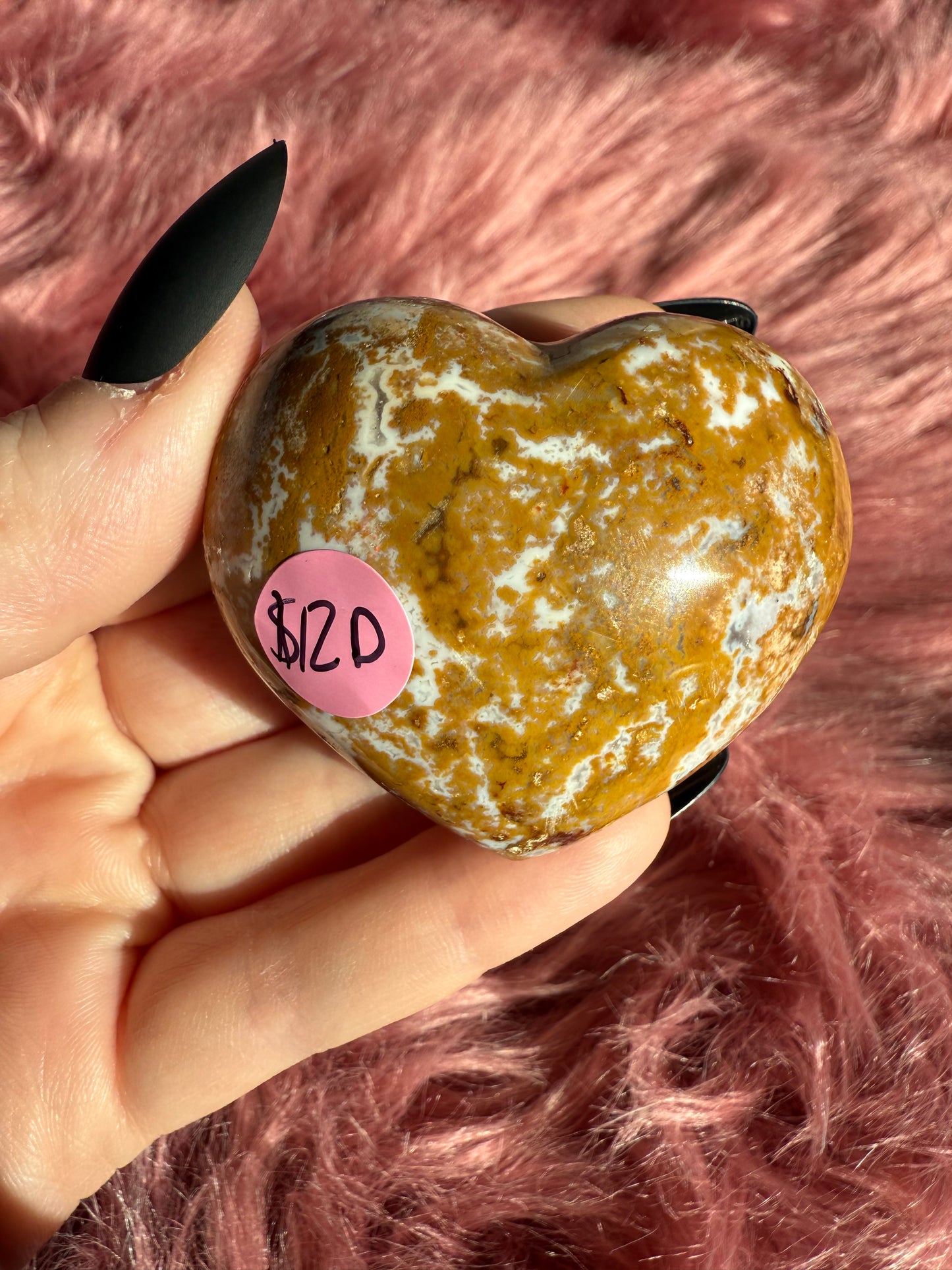 Stunning Sea (Ocean) Jasper Medium Size Heart Carving