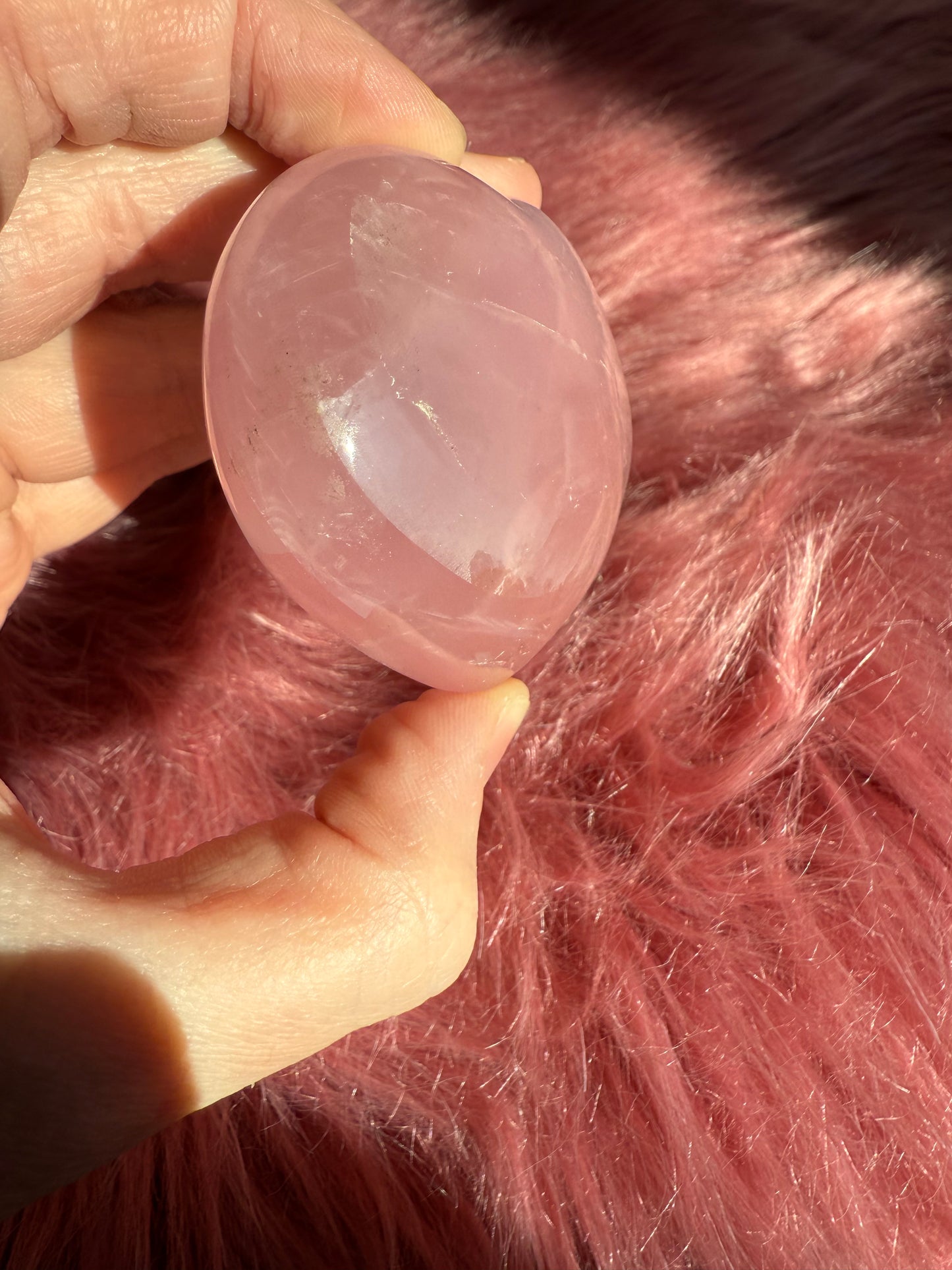 Stunning High Quality Rose Quartz Puffy Heart Carving - E