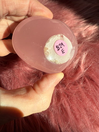 Stunning High Quality Rose Quartz Puffy Heart Carving - E