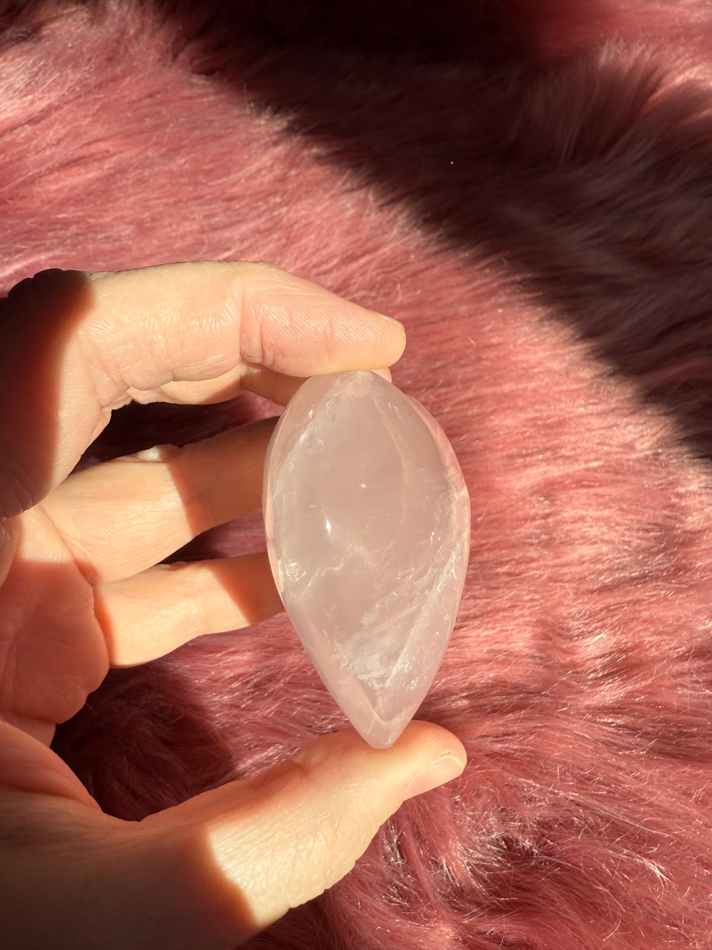 Stunning High Quality Rose Quartz Puffy Heart Carving - D