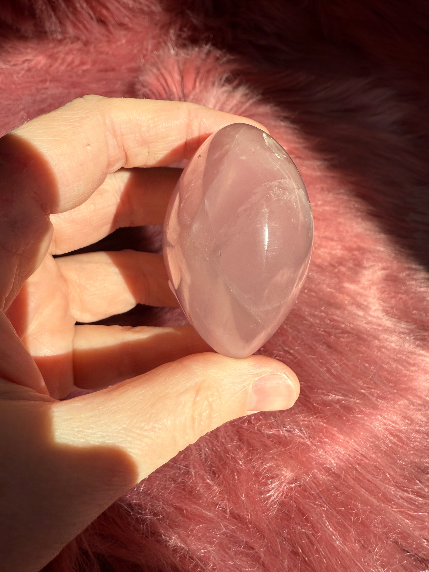 Stunning High Quality Rose Quartz Puffy Heart Carving - G