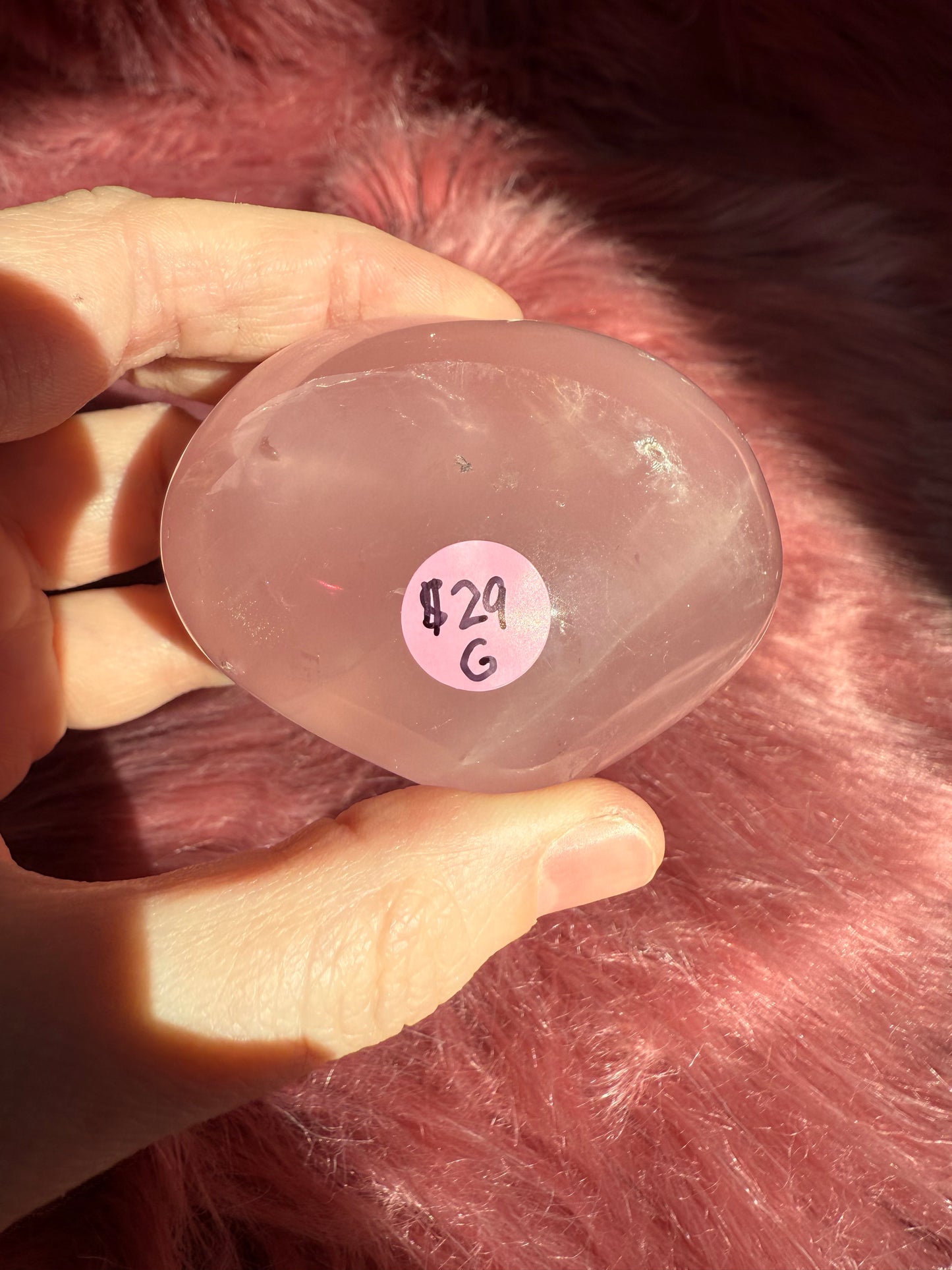 Stunning High Quality Rose Quartz Puffy Heart Carving - G