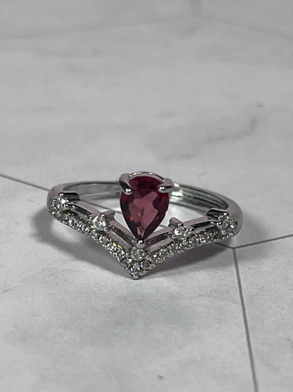 ONE (1) Stunning Garnet Princess Adjustable Ring