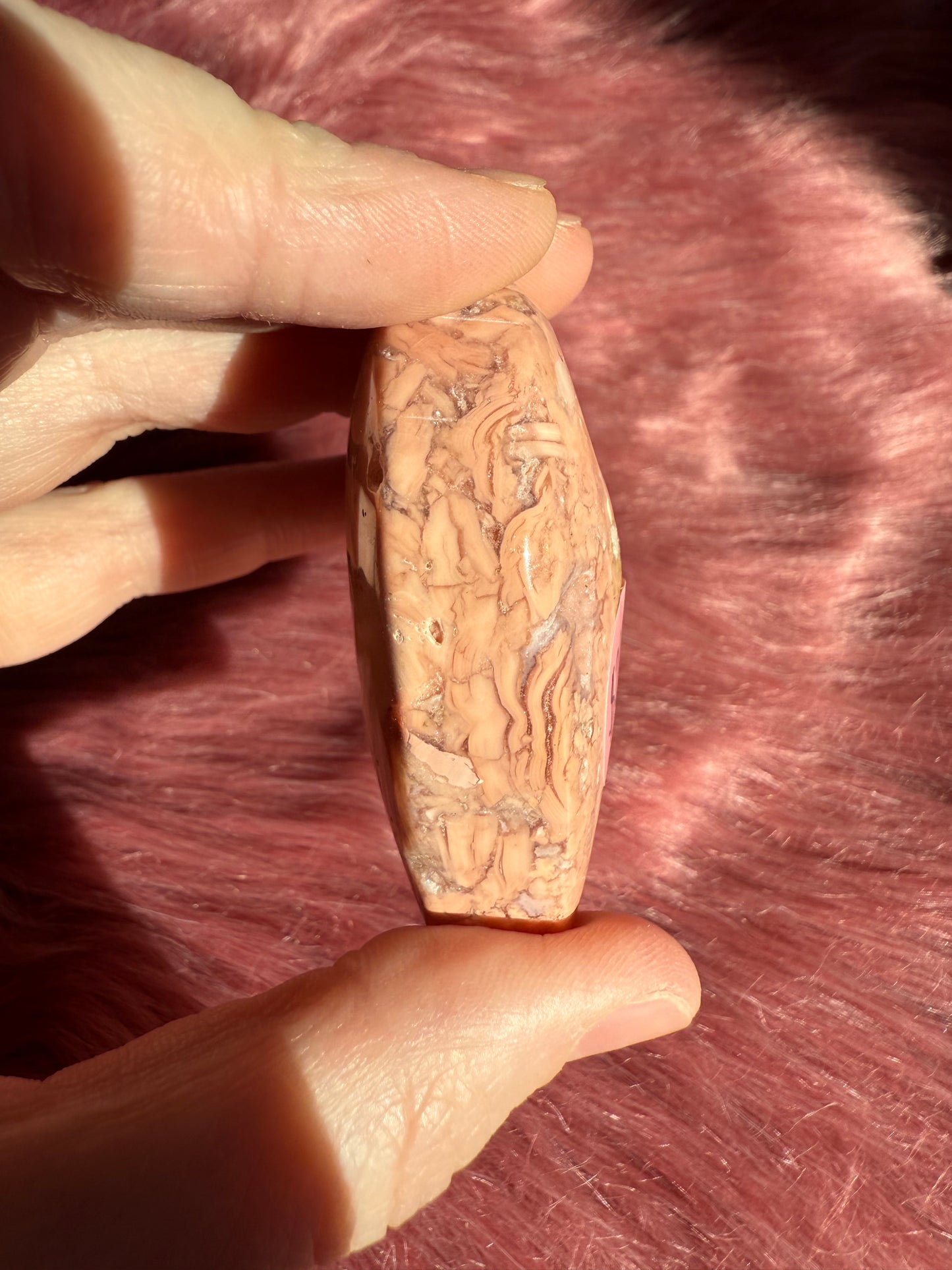 Stunning High Quality Pink Agate Heart Carving - G