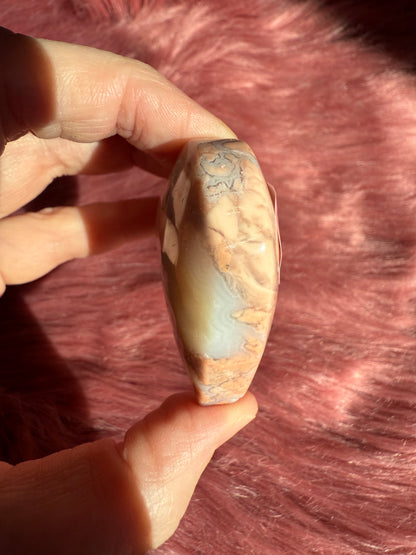 Stunning High Quality Pink Agate Heart Carving - H