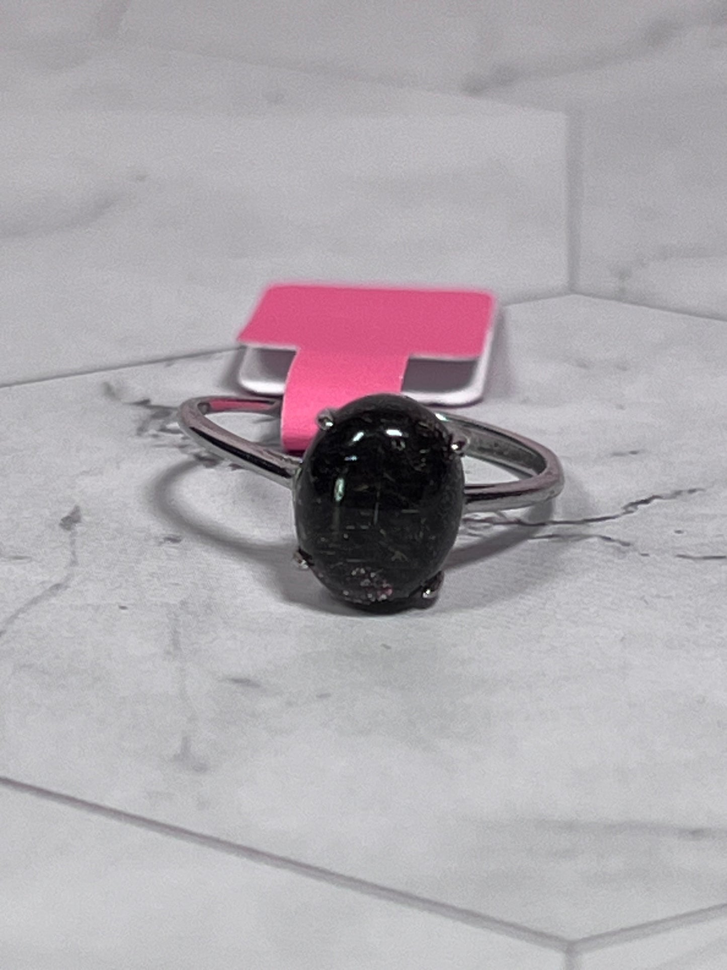 ONE (1) Stunning Tourmaline Quartz with Sterling Silver Setting Adjustable Ring A