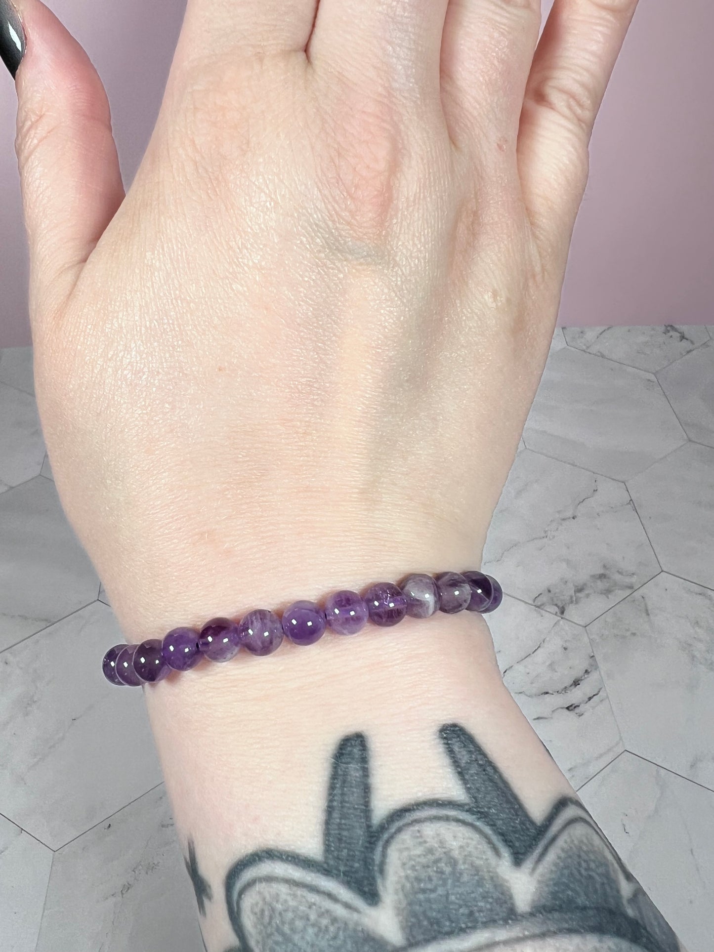 ONE (1) Stunning 6mm Amethyst Crystal Bracelet - Intuitively Selected