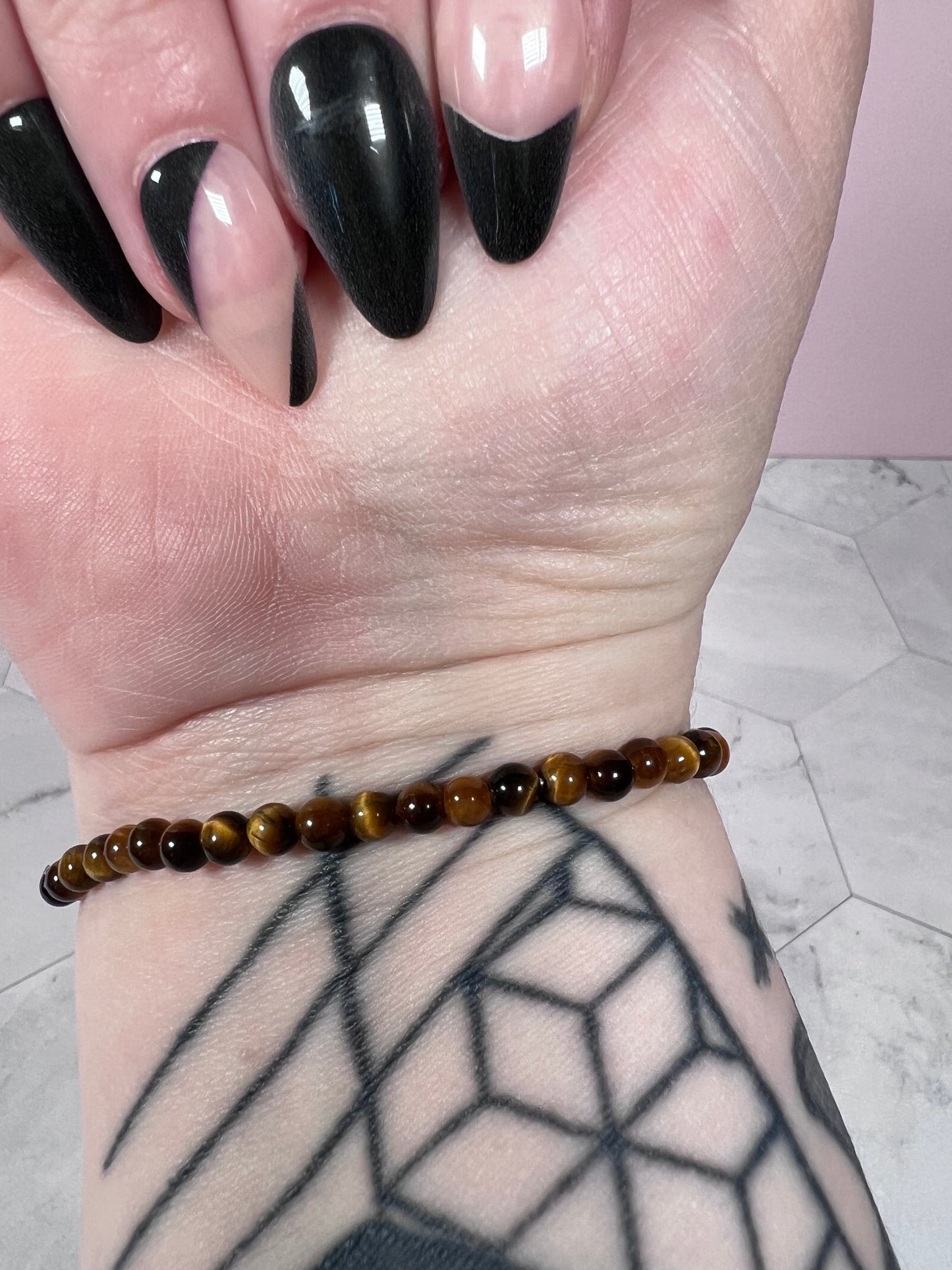 ONE (1) Stunning 4mm Tiger's Eye Crystal Bracelet - Intuitively Selected