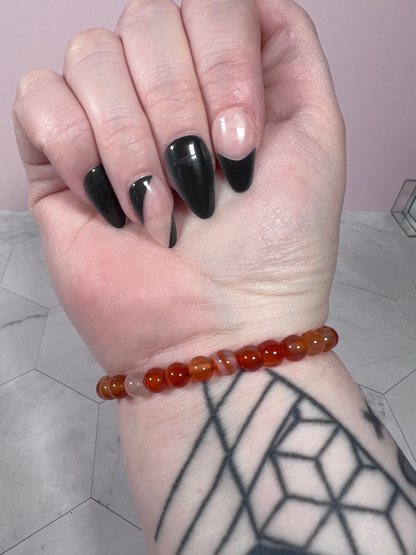 ONE (1) Stunning 6mm Carnelian Crystal Bracelet - Intuitively Selected