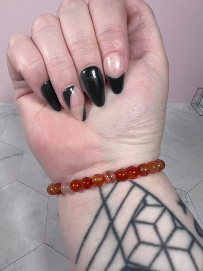 ONE (1) Stunning 6mm Carnelian Crystal Bracelet - Intuitively Selected