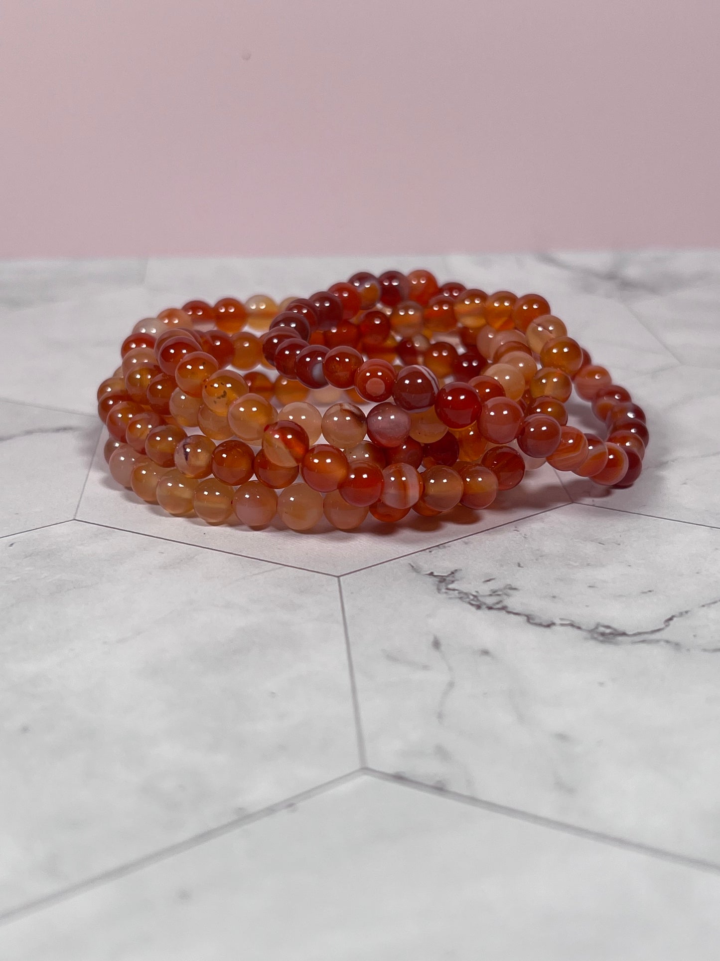 ONE (1) Stunning 6mm Carnelian Crystal Bracelet - Intuitively Selected