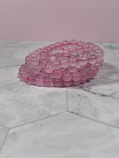 ONE (1) Stunning 8mm Rose Quartz Crystal Bracelet - Intuitively Selected