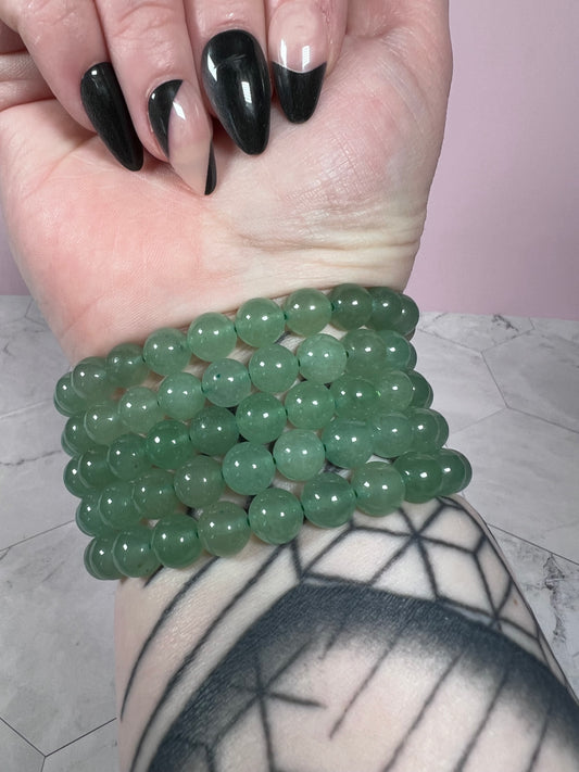 ONE (1) Stunning 8mm Green Aventurine Crystal Bracelet - Intuitively Selected