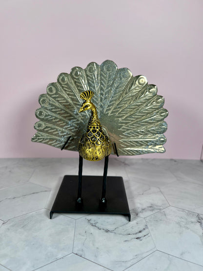 ONE (1) Stunning Pyrite Peacock - Includes Gorgeous Stand