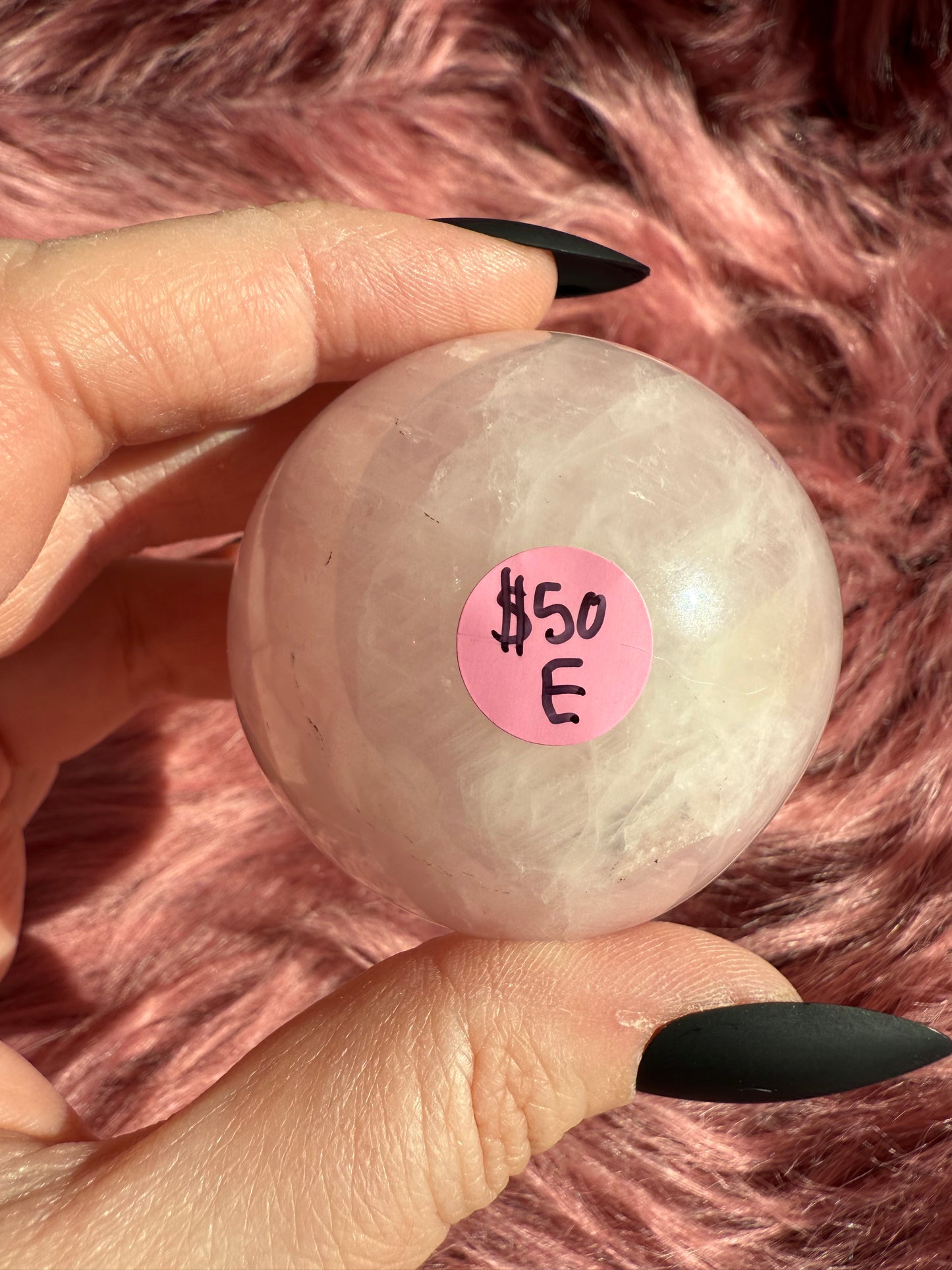 Stunning Flashy Rose Quartz Crystal Sphere E
