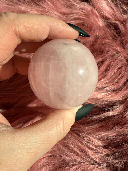 Stunning Flashy Rose Quartz Crystal Sphere E