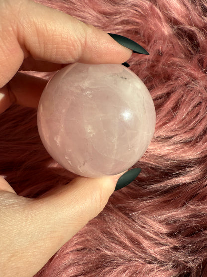 Stunning Flashy Rose Quartz Crystal Sphere E