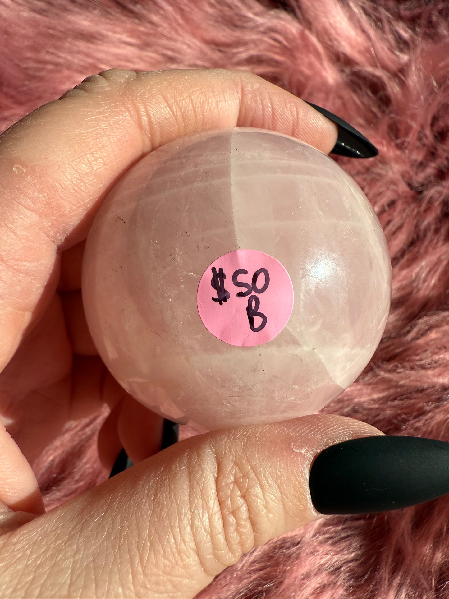Stunning Flashy Rose Quartz Crystal Sphere B