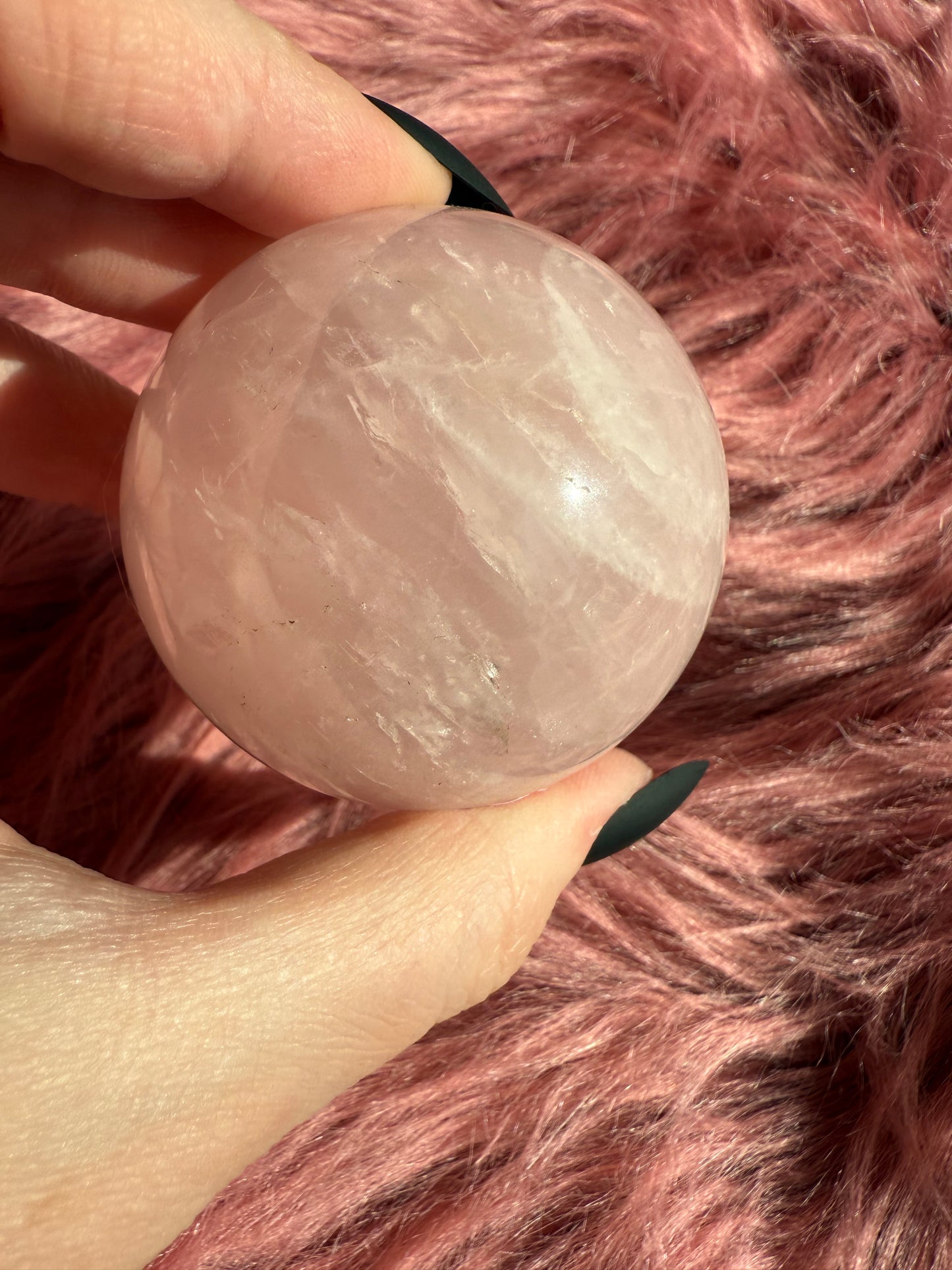 Stunning Flashy Rose Quartz Crystal Sphere B