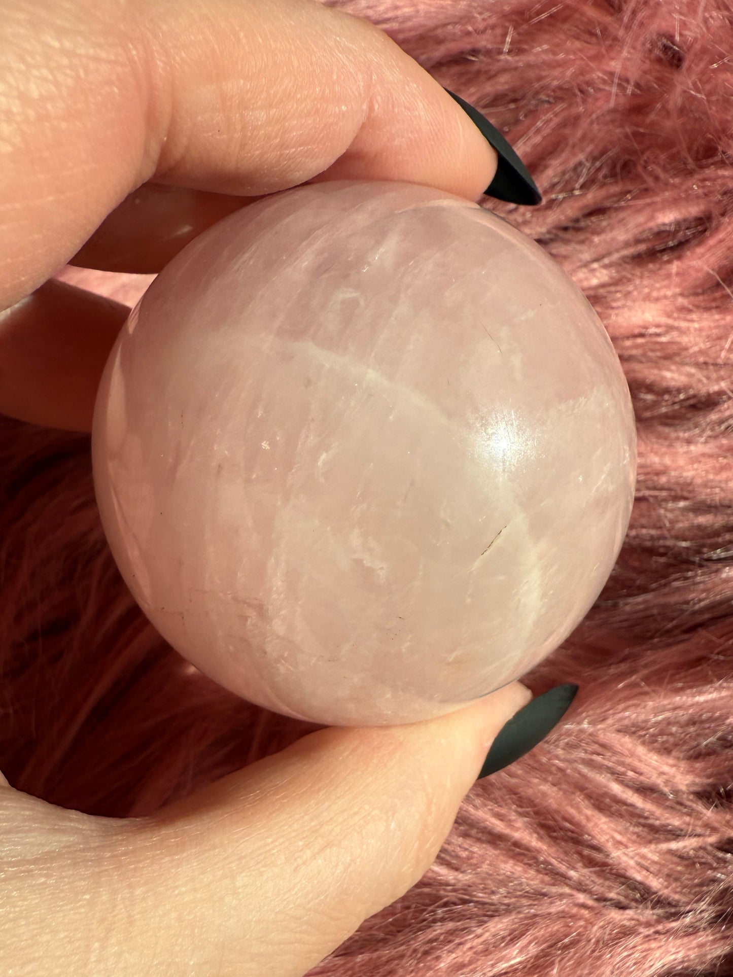 Stunning Flashy Rose Quartz Crystal Sphere B