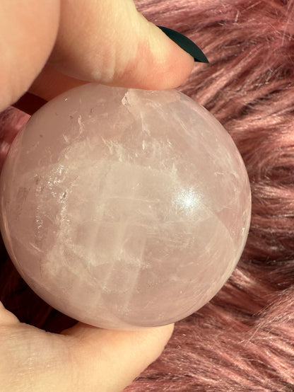 Stunning Flashy Rose Quartz Crystal Sphere B