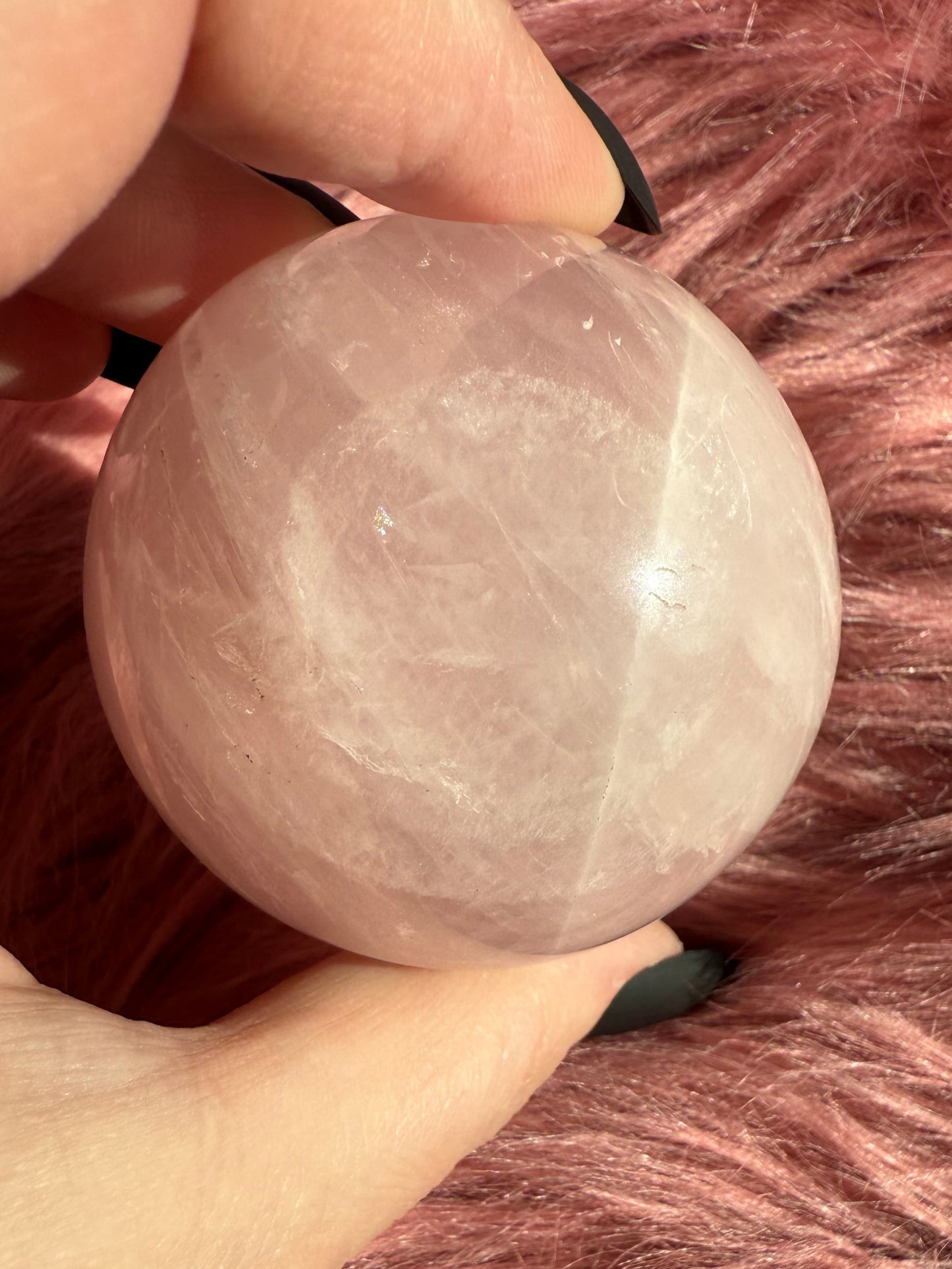 Stunning Flashy Rose Quartz Crystal Sphere B