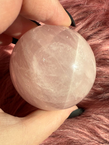 Stunning Flashy Rose Quartz Crystal Sphere B