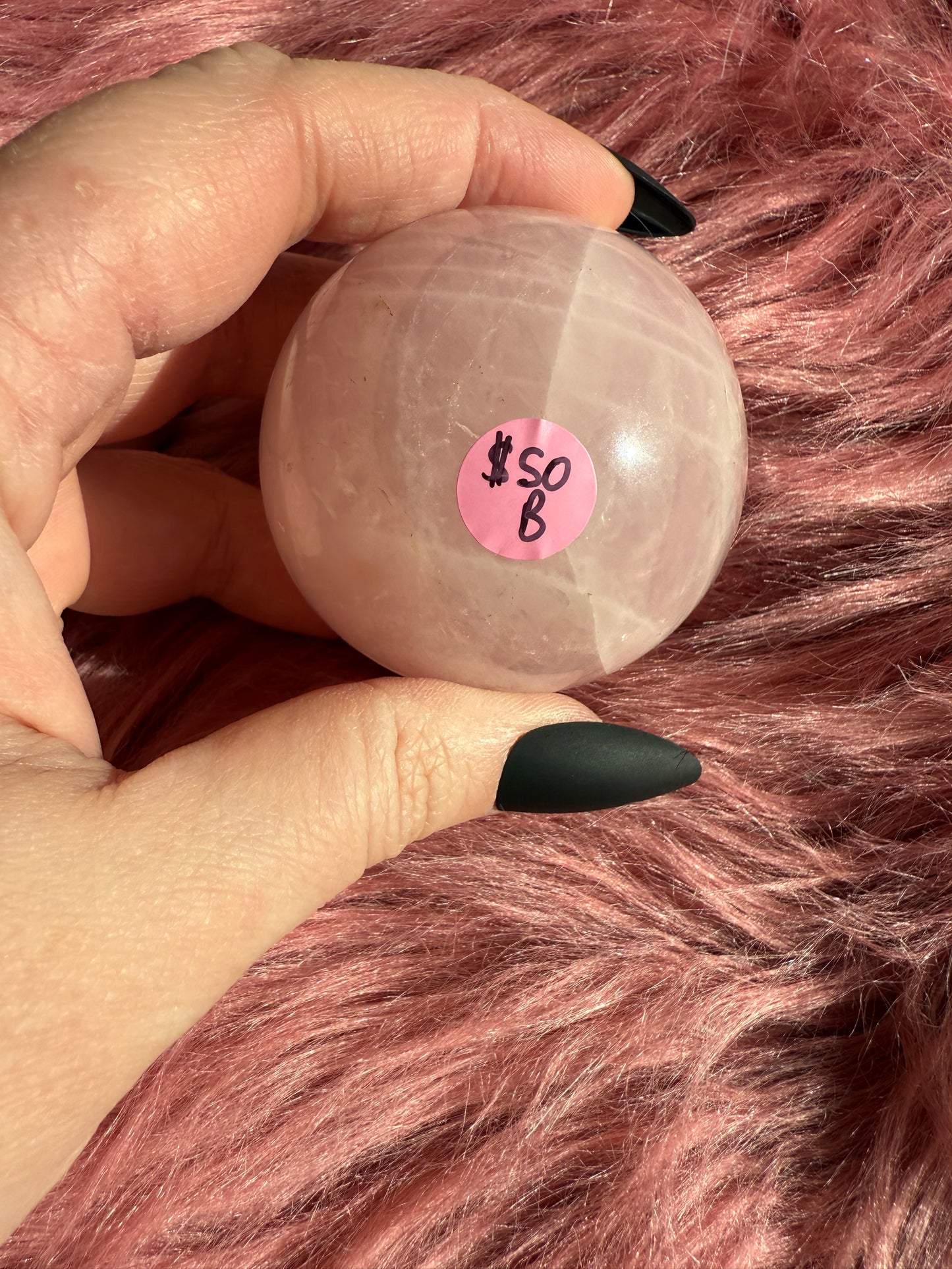 Stunning Flashy Rose Quartz Crystal Sphere B