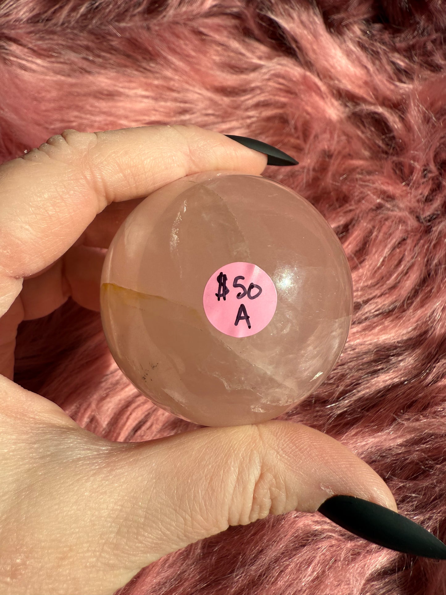 Stunning Flashy Rose Quartz with Golden Healer Crystal Sphere A