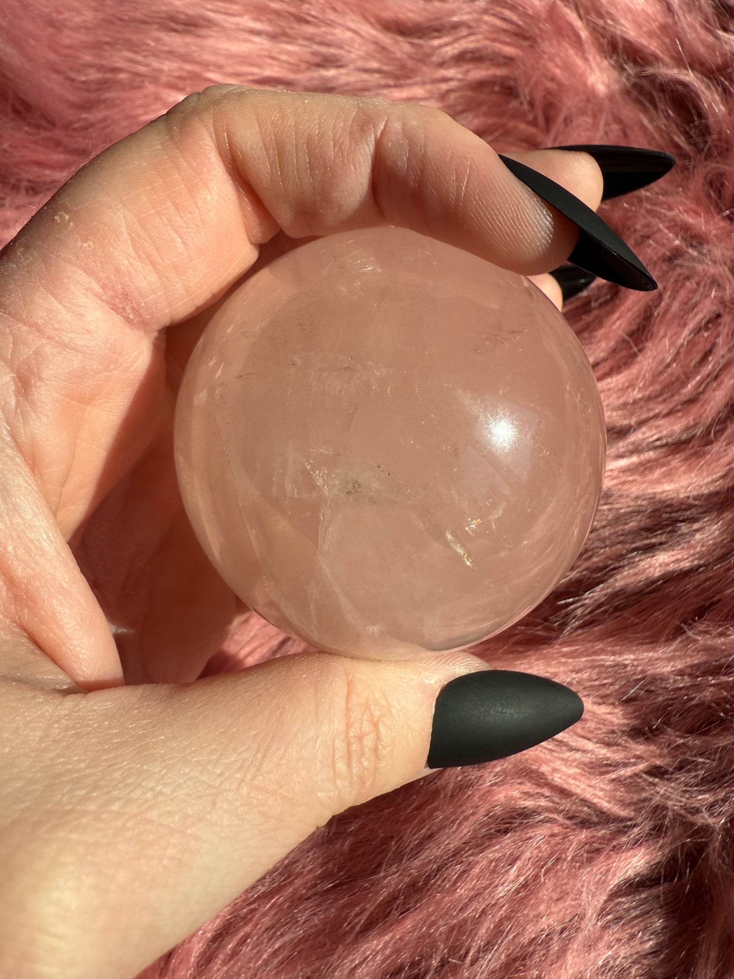 Stunning Flashy Rose Quartz with Golden Healer Crystal Sphere A