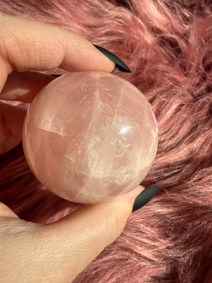 Stunning Flashy Rose Quartz Crystal Sphere G