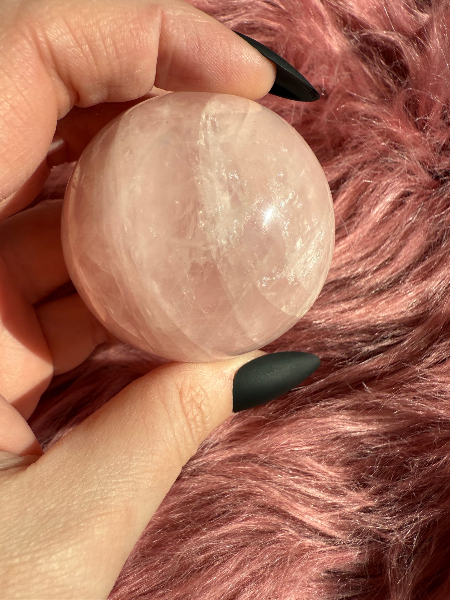 Stunning Flashy Rose Quartz Crystal Sphere G