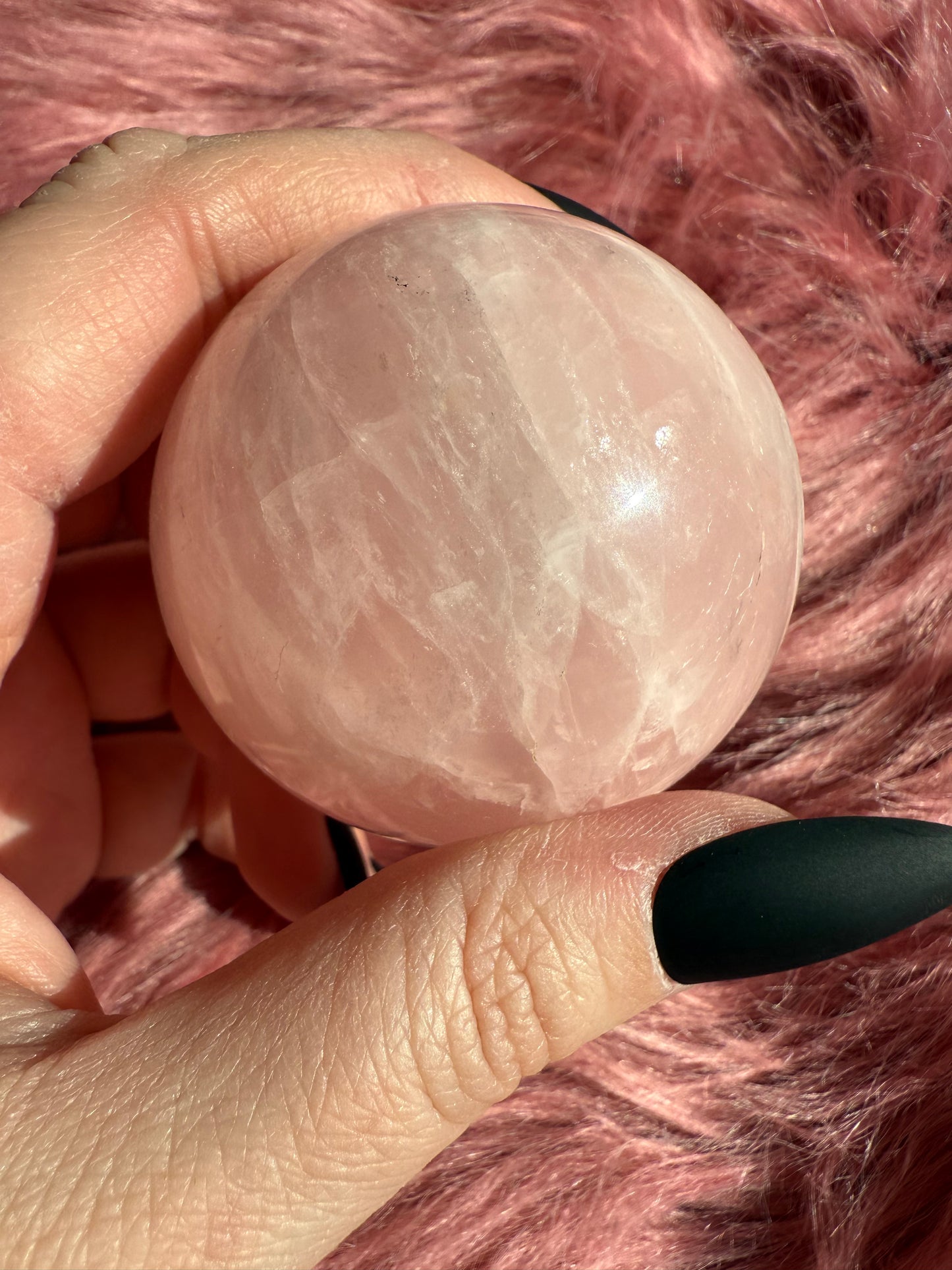 Stunning Flashy Rose Quartz Crystal Sphere G