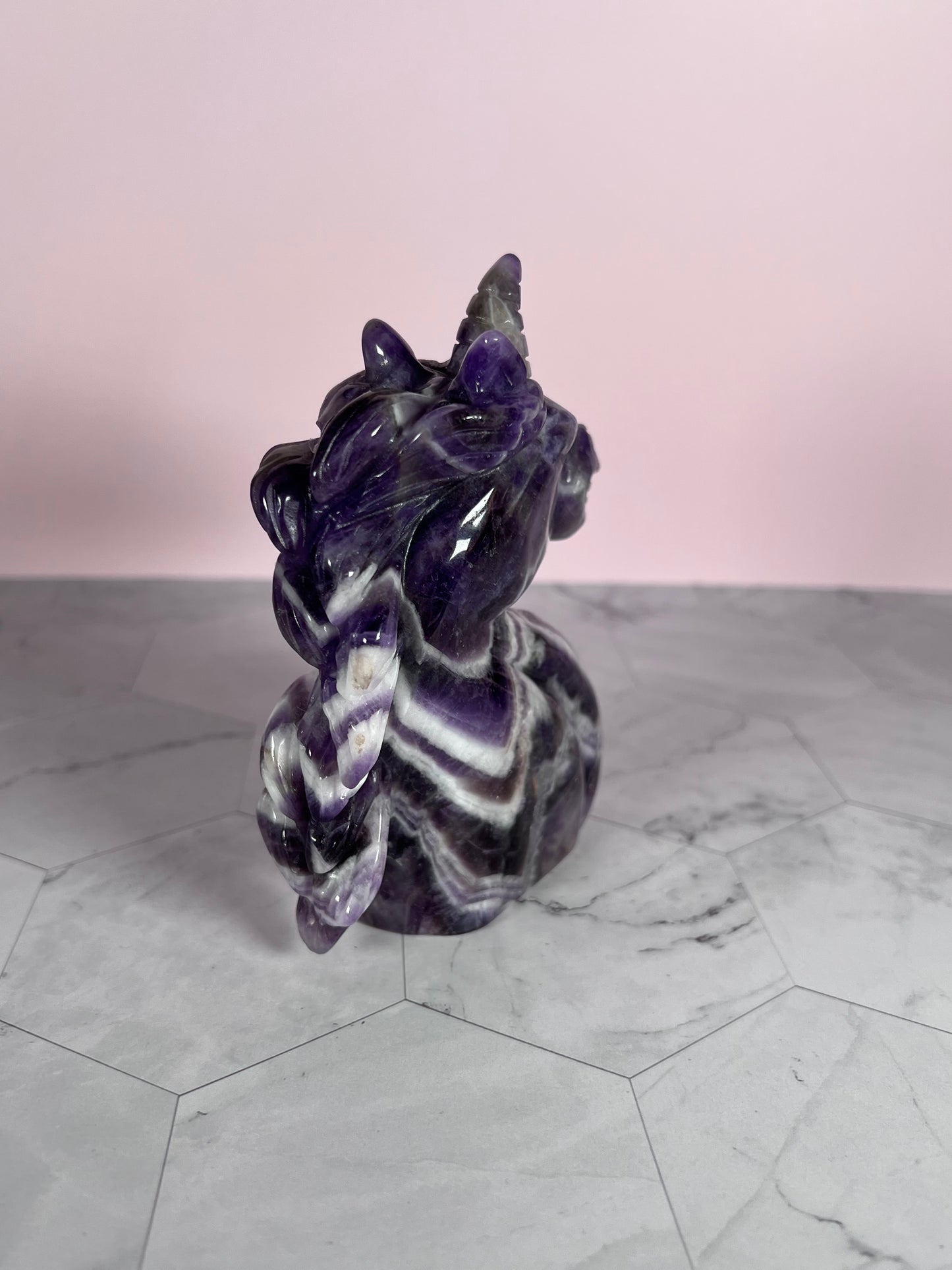 ONE (1) Stunning High Quality Dream Amethyst Hand Carved Unicorn