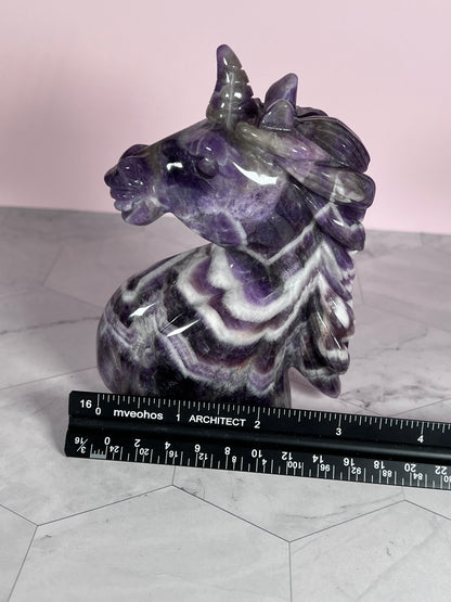 ONE (1) Stunning High Quality Dream Amethyst Hand Carved Unicorn