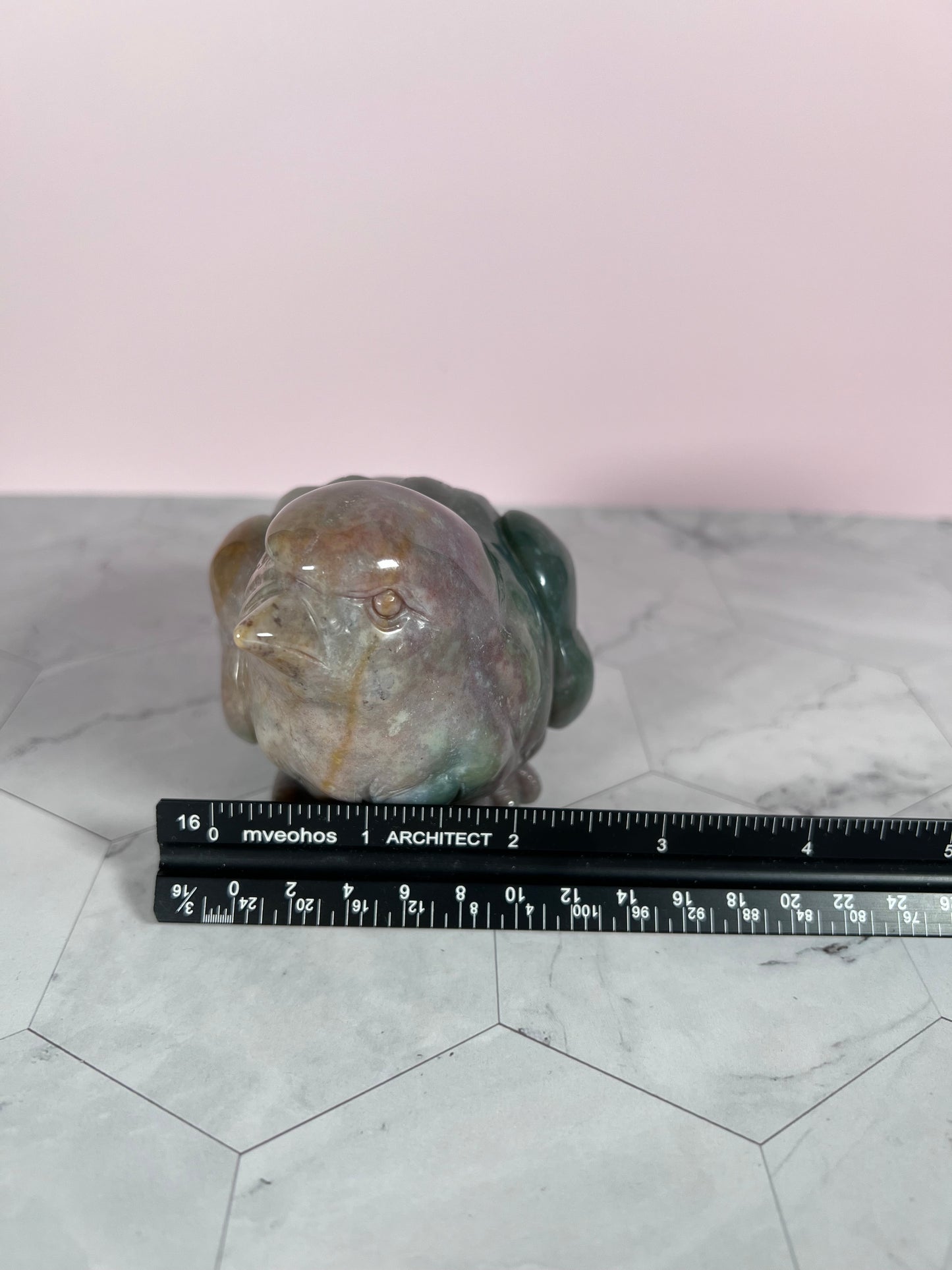 ONE (1) Stunning High Quality Sea (Ocean) Jasper Hand Carved Bird