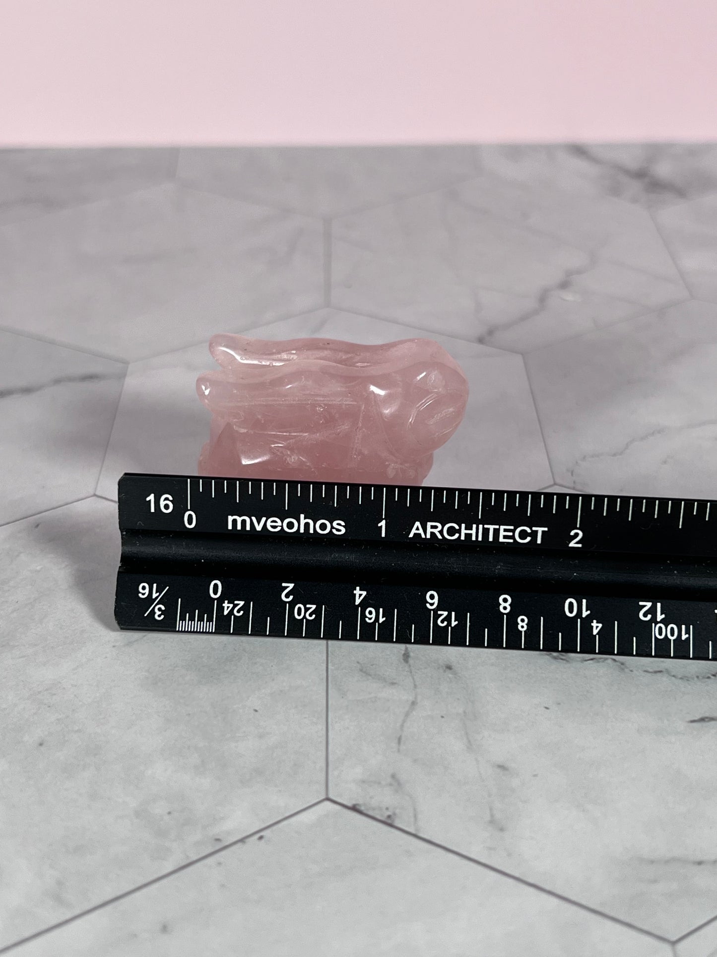 ONE (1) Stunning Rose Quartz Mini Bunny Carving - Intuitively Picked