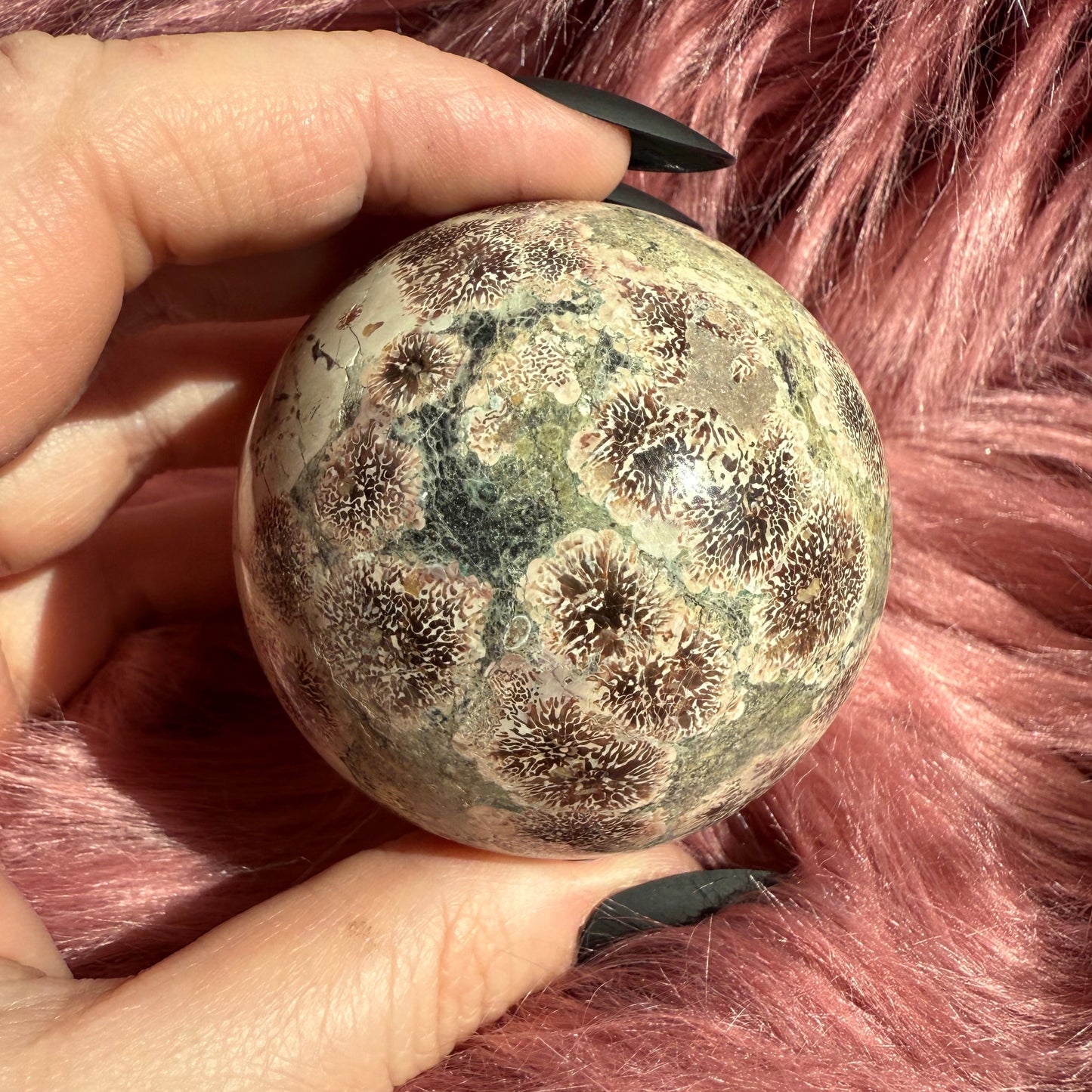 Stunning High Quality Russian Flower Agate Sphere