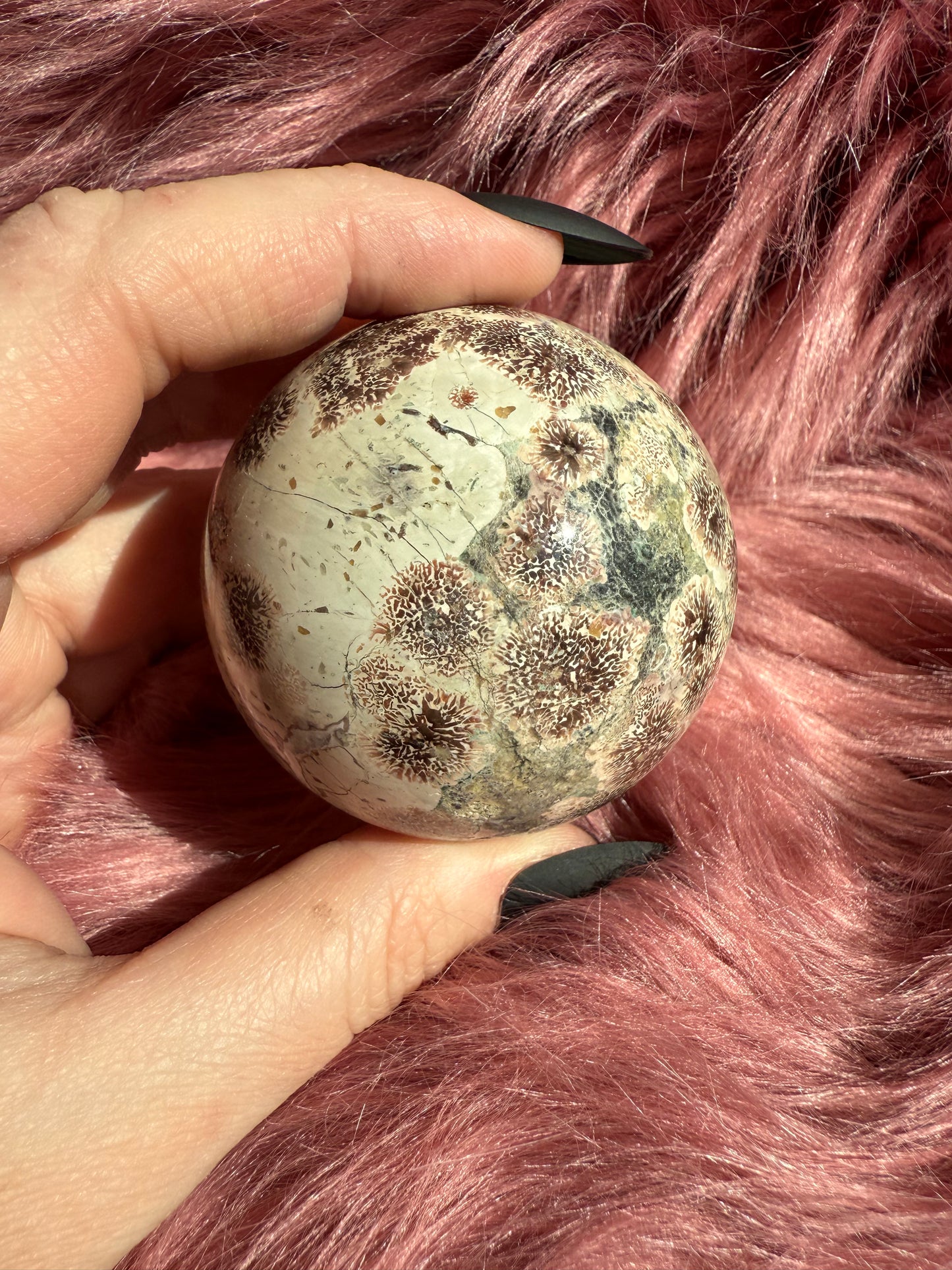 Stunning High Quality Russian Flower Agate Sphere