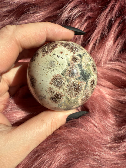 Stunning High Quality Russian Flower Agate Sphere