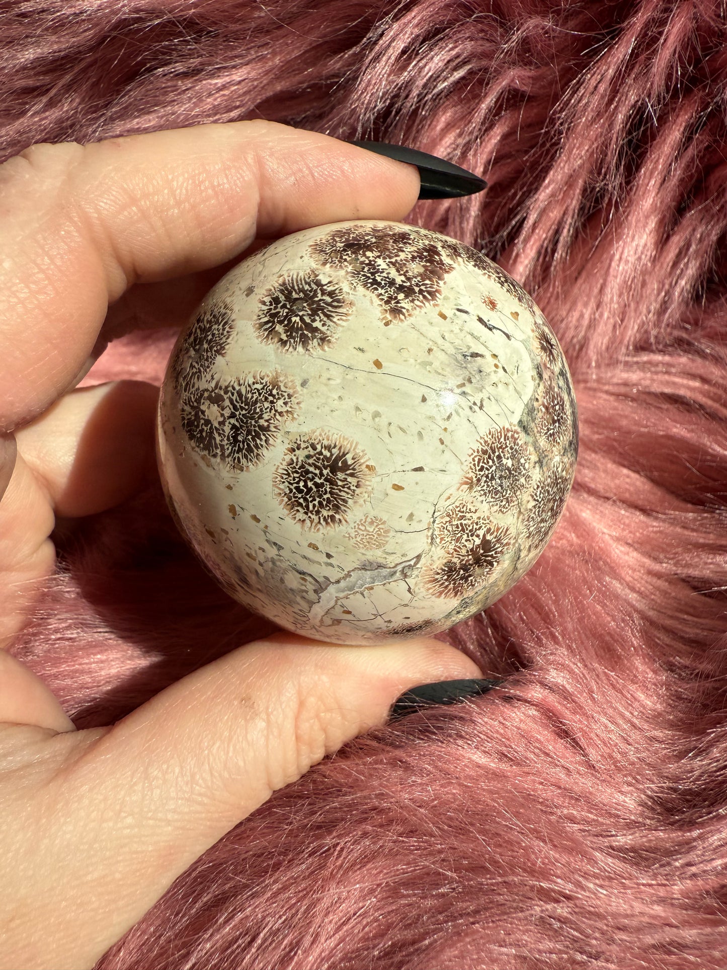 Stunning High Quality Russian Flower Agate Sphere