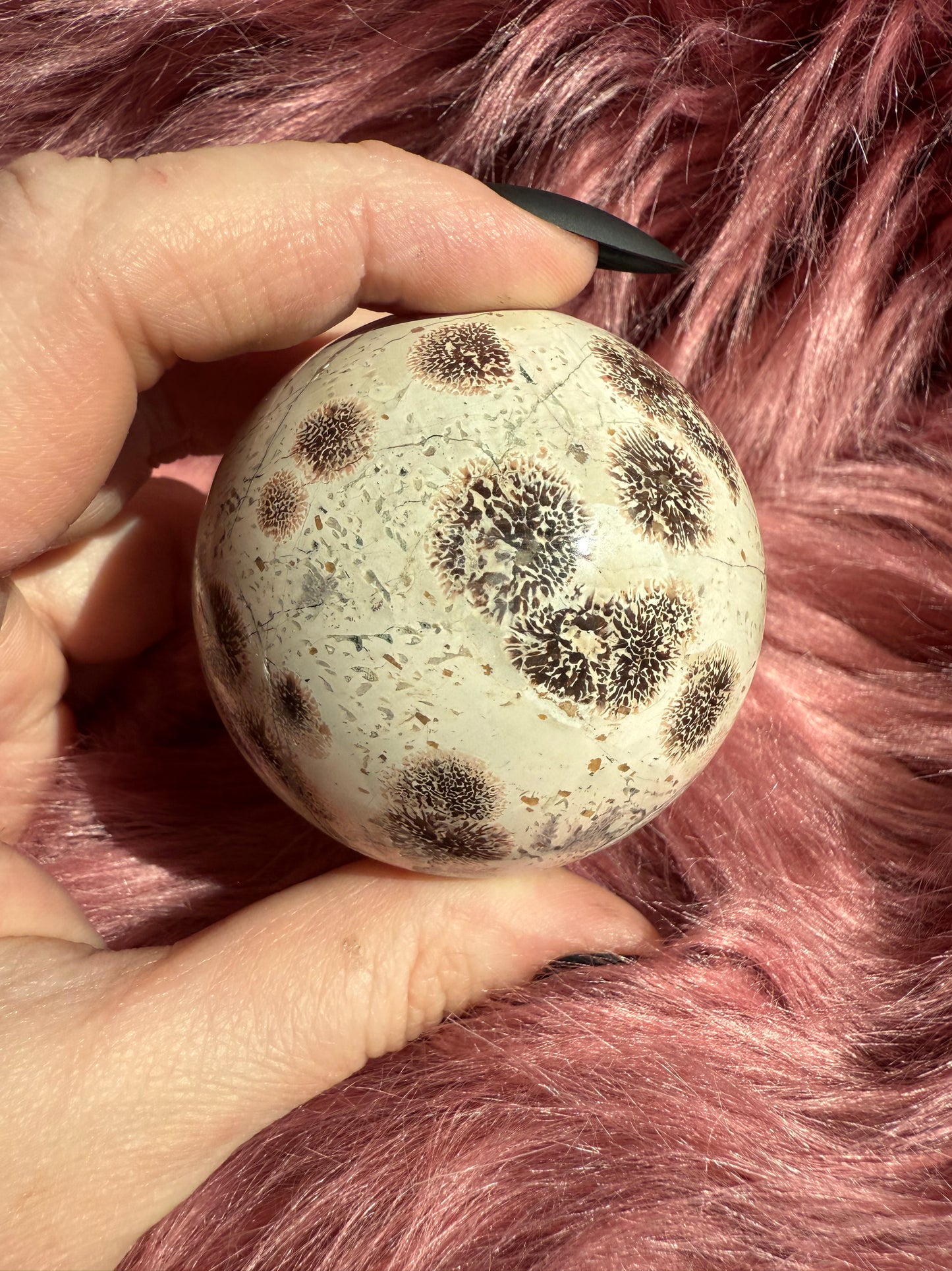 Stunning High Quality Russian Flower Agate Sphere