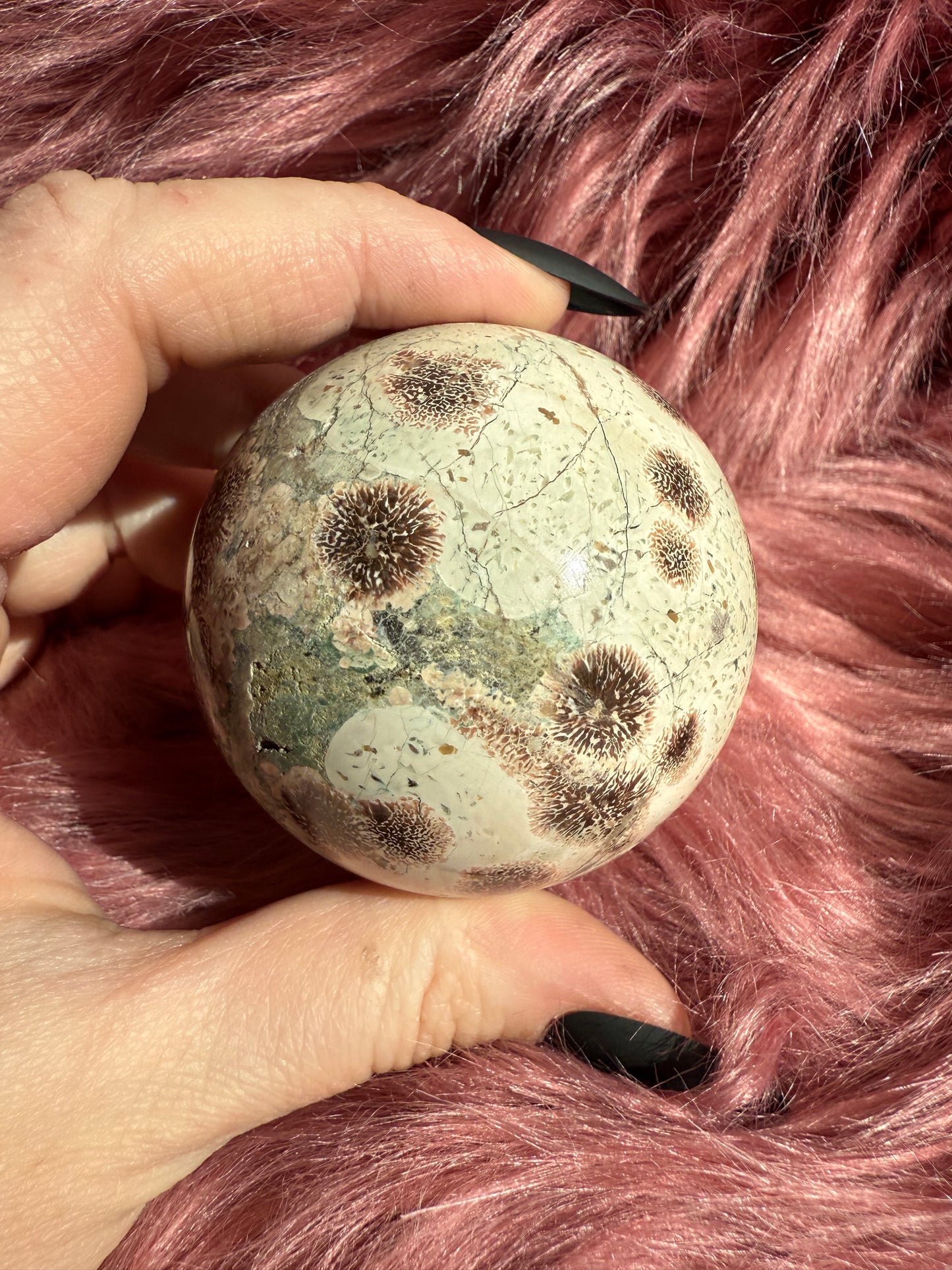Stunning High Quality Russian Flower Agate Sphere