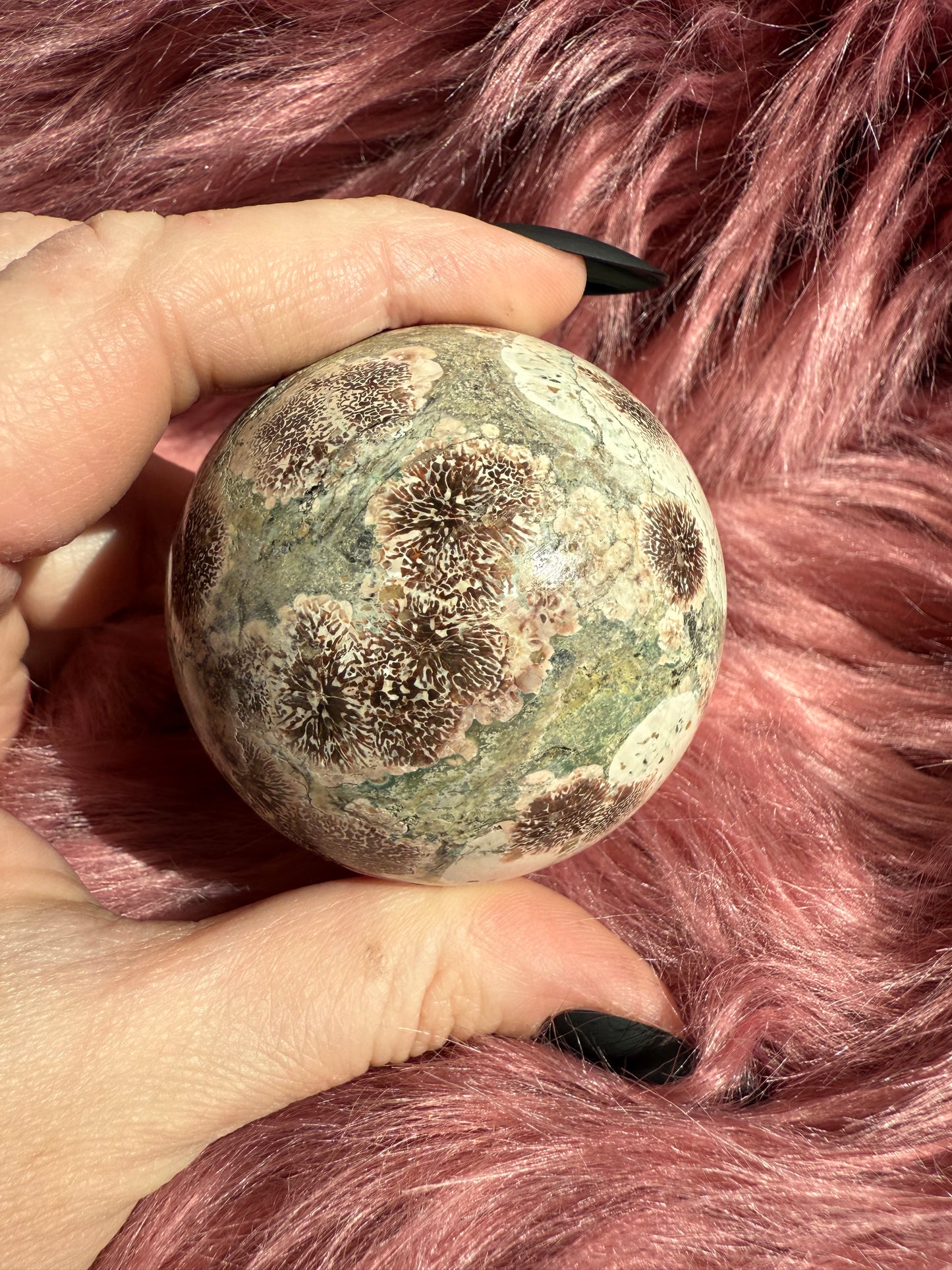 Stunning High Quality Russian Flower Agate Sphere