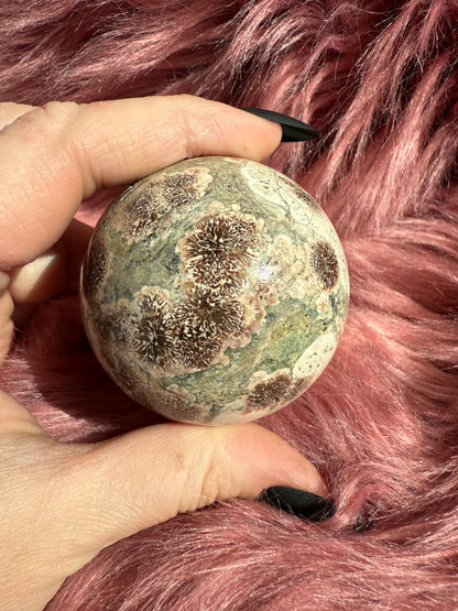 Stunning High Quality Russian Flower Agate Sphere