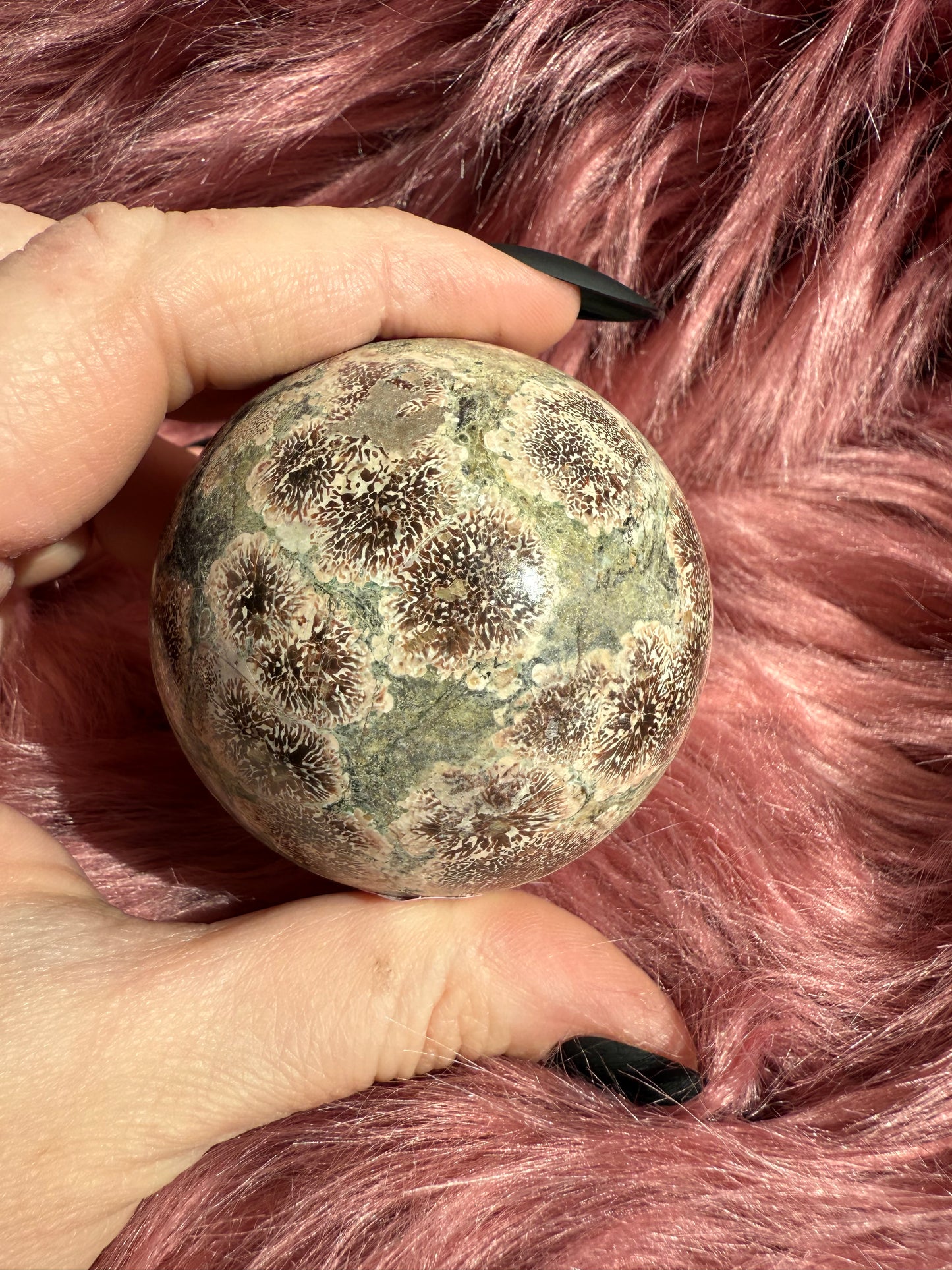 Stunning High Quality Russian Flower Agate Sphere