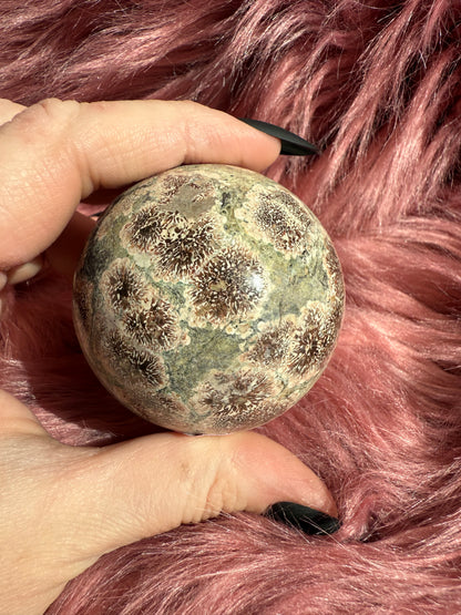 Stunning High Quality Russian Flower Agate Sphere
